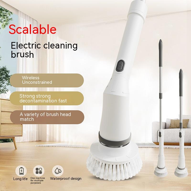 Multifunction Electric Scrubber Cleaning Brush With Long Handle For Cleaning Walls & Glasses - Telescopic Elbow