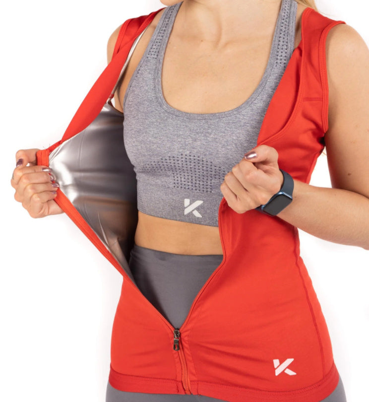 Women's Zipper Heat Trapping Sweat Vest Final Size