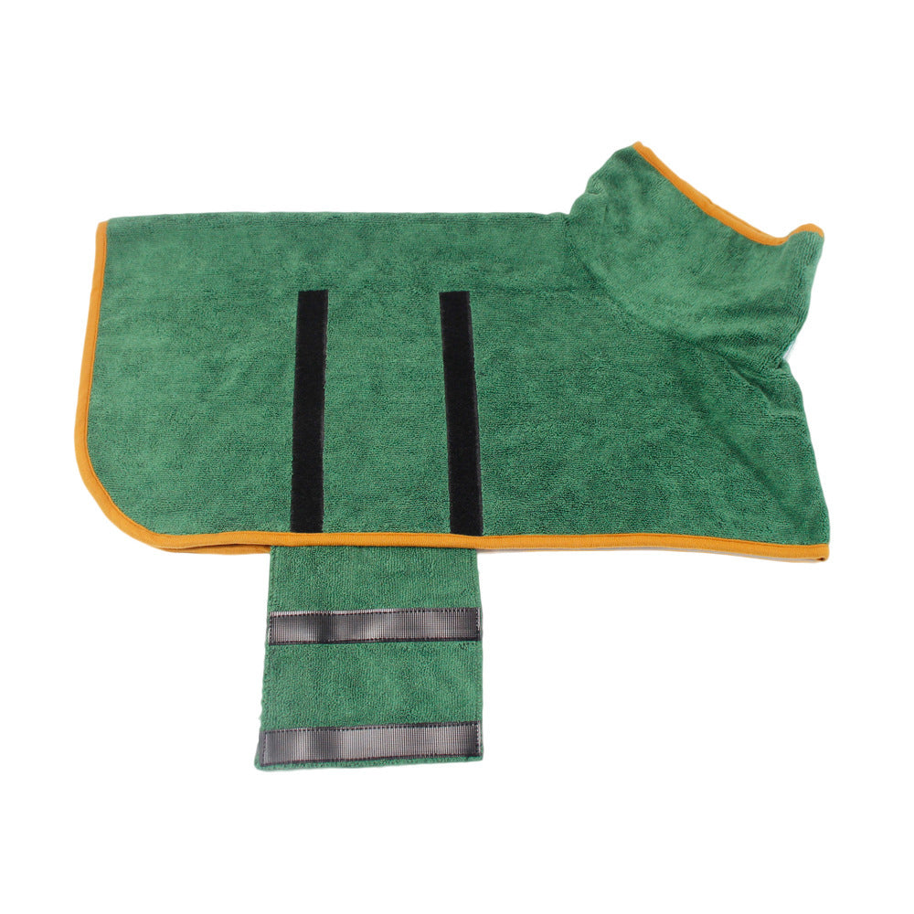 Absorbent Pet Bathrobe With Waist-Wrapped Microfiber