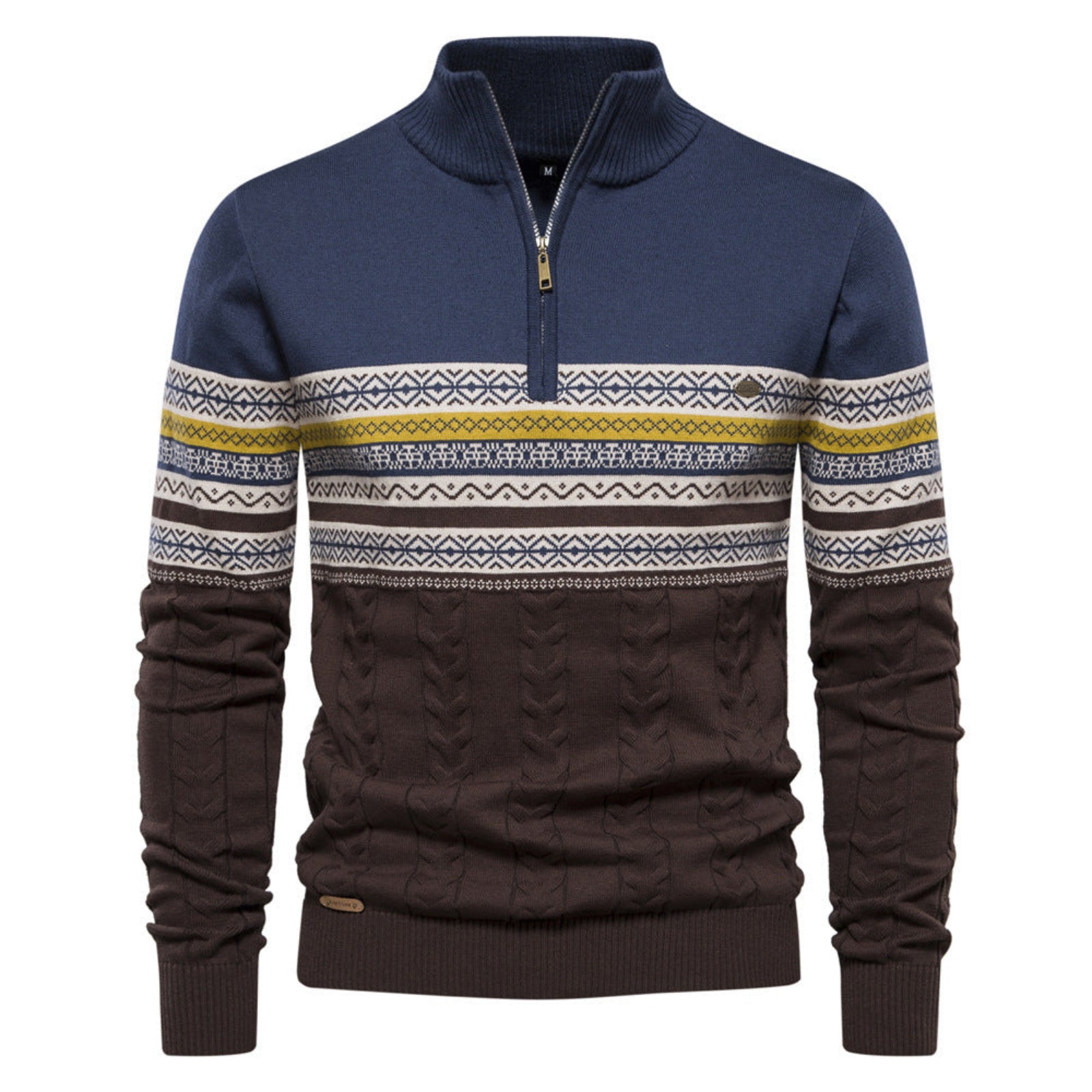 Men's Fashion Stand-Up Collar All-Match Half Zipper Sweater