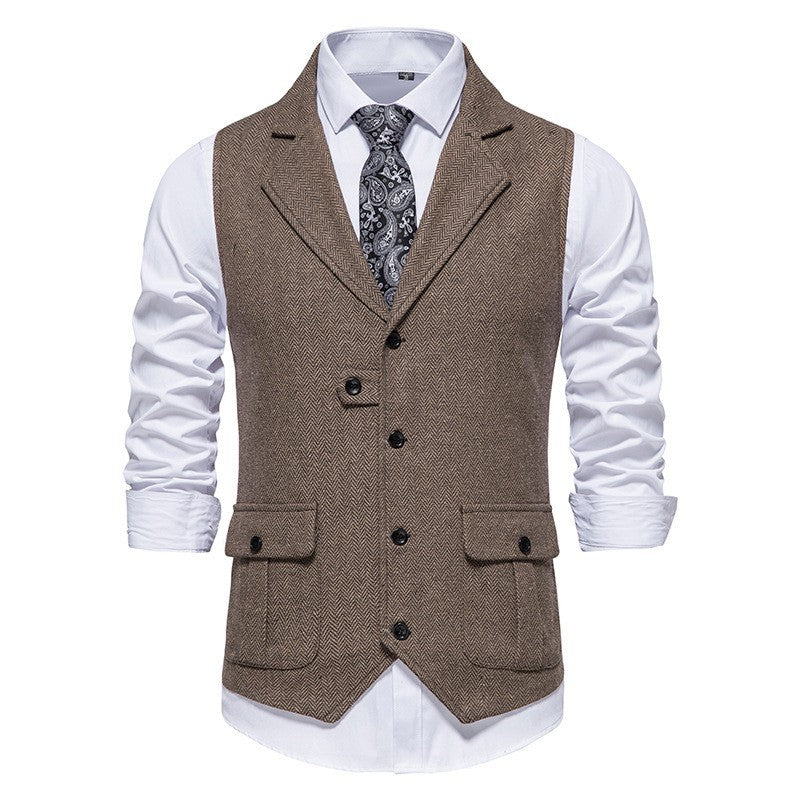 Men's European Single-Breasted Retro Vest