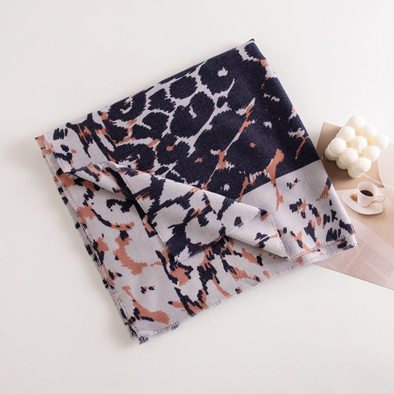 Women's Leopard Print Artificial Warm Cashmere Winter Scarf