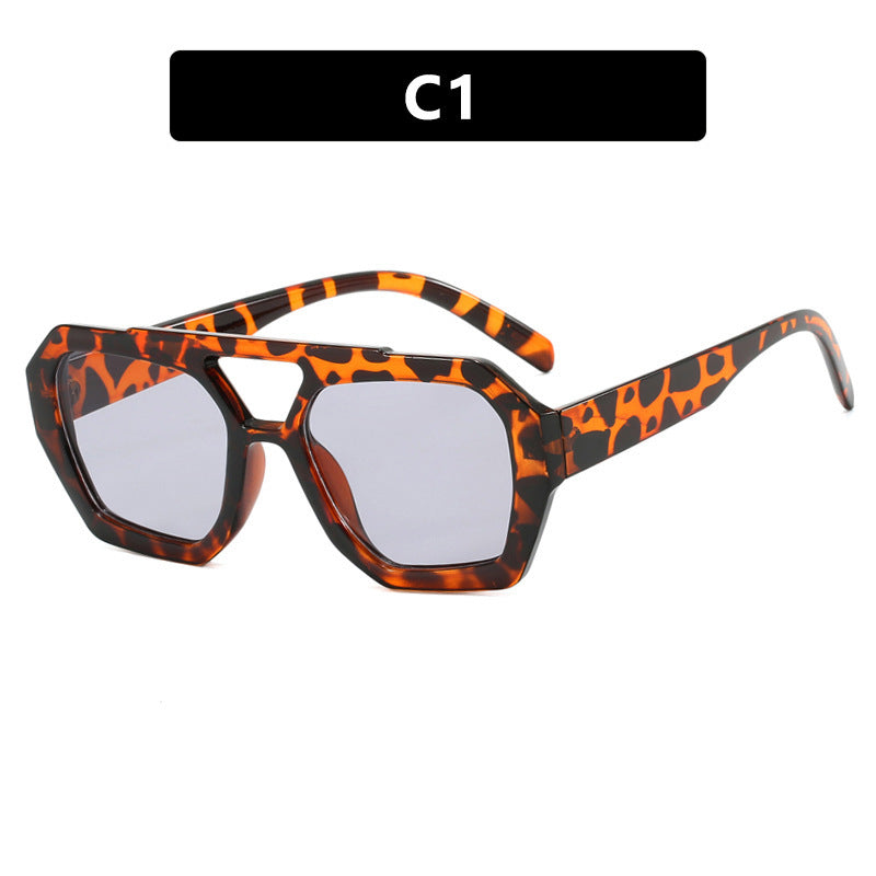 Ins Big Frame Leopard Sunglasses And Summer Sunshade - Beach Vacation Glasses For Women