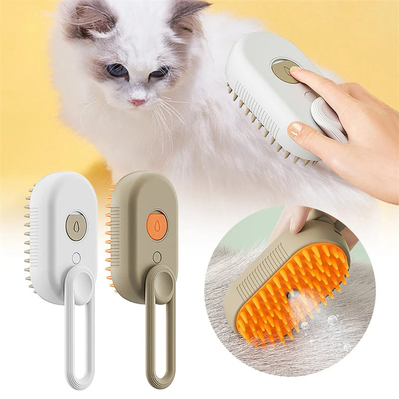 3 in 1 Cat Steam Brush - Pet Grooming Electric Hair Comb