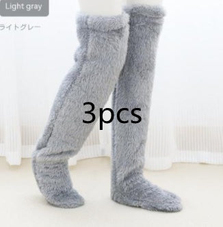 Winter Warm Over Knee High Fuzzy Long Socks - Cold-proof Stockings, Home Floor Sleeping Socks - Unisex