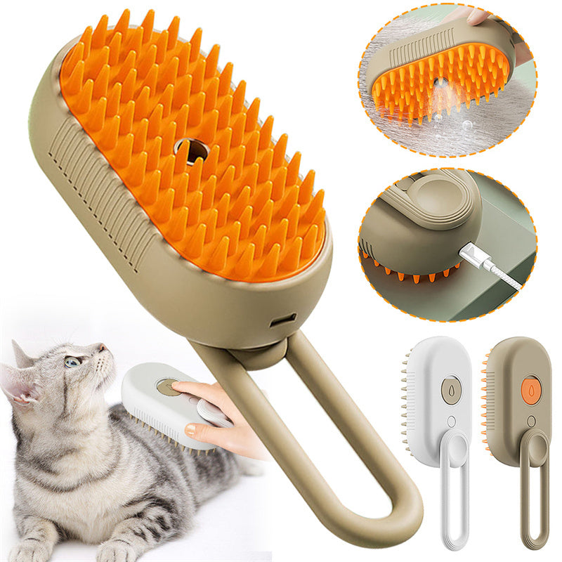 3 in 1 Cat Steam Brush - Pet Grooming Electric Hair Comb