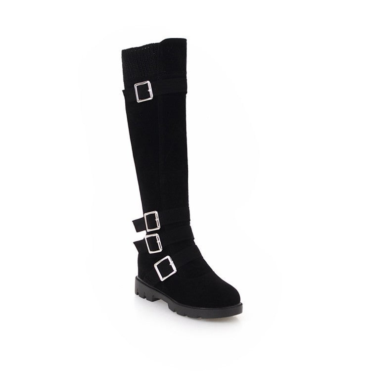 British Belt Buckle High Top Martin Boots For Women