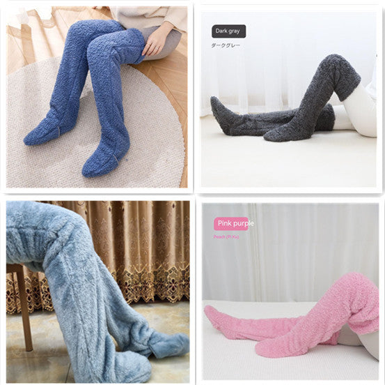Winter Warm Over Knee High Fuzzy Long Socks - Cold-proof Stockings, Home Floor Sleeping Socks - Unisex