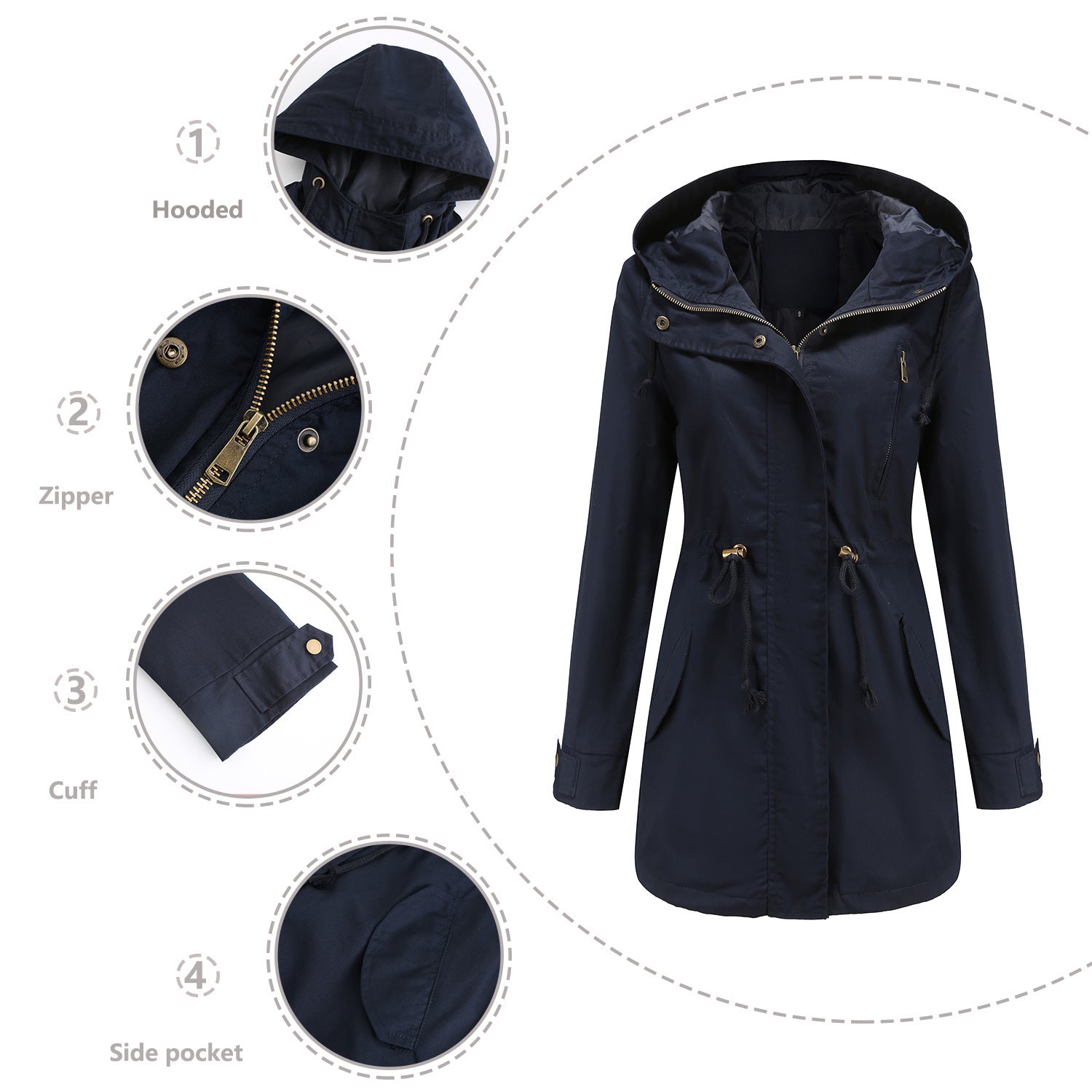 Women's New Cotton Anorak Coat For Spring And Autumn