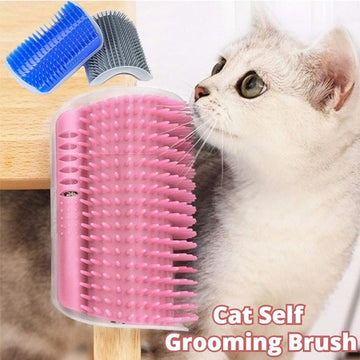 Cat Self-Grooming Brush With Wall Rubbing Device Feature