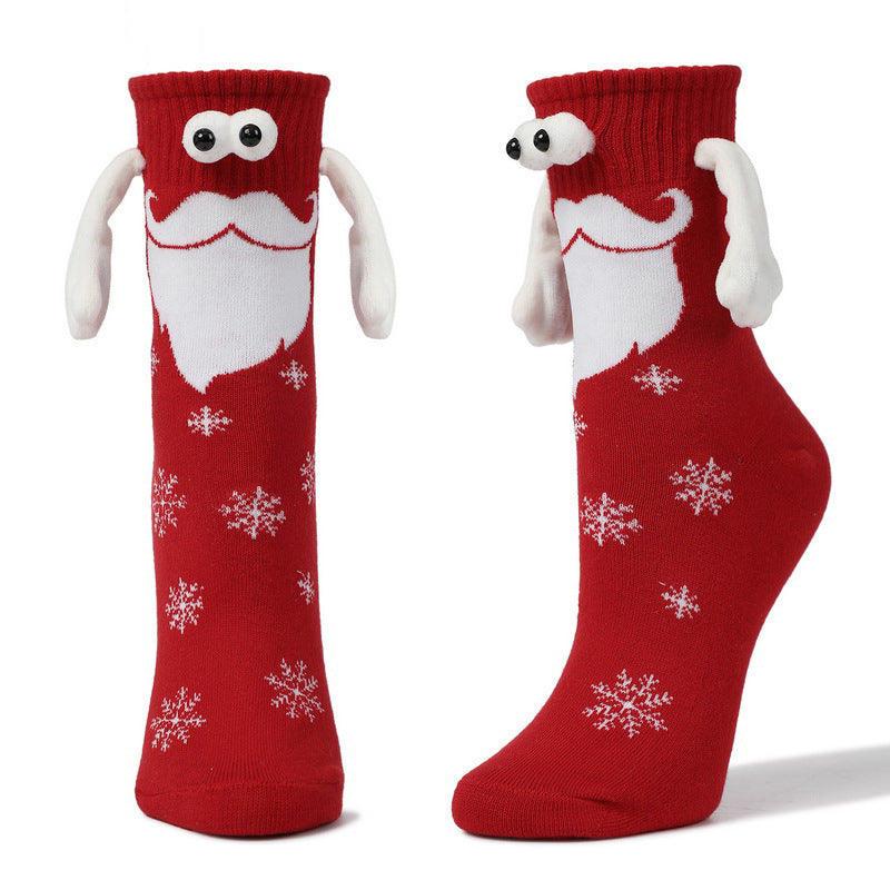 Couple Magnetic Handle Cute Hand Socks For Christmas