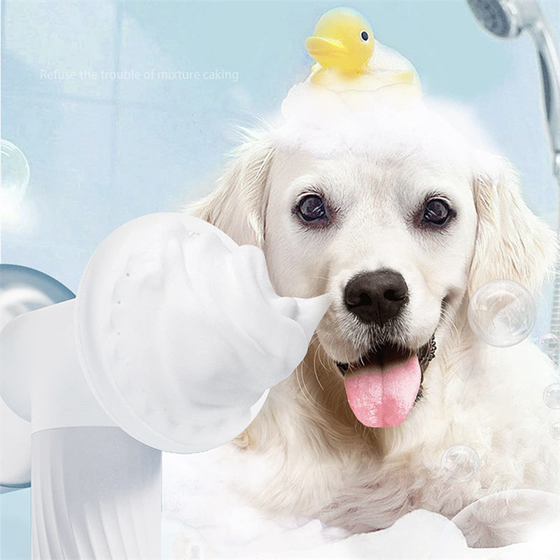 Automatic Foaming Dog And Cat Bath Brush With Soap Dispenser - Dog Shampoo Electric And Massage Brush