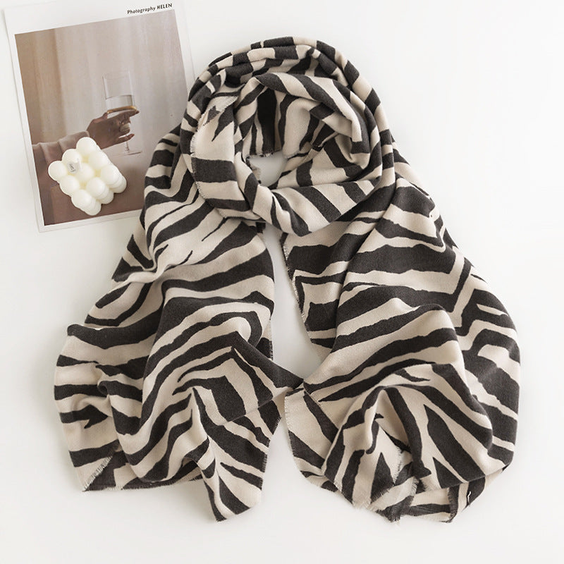 Women's Leopard Print Artificial Warm Cashmere Winter Scarf