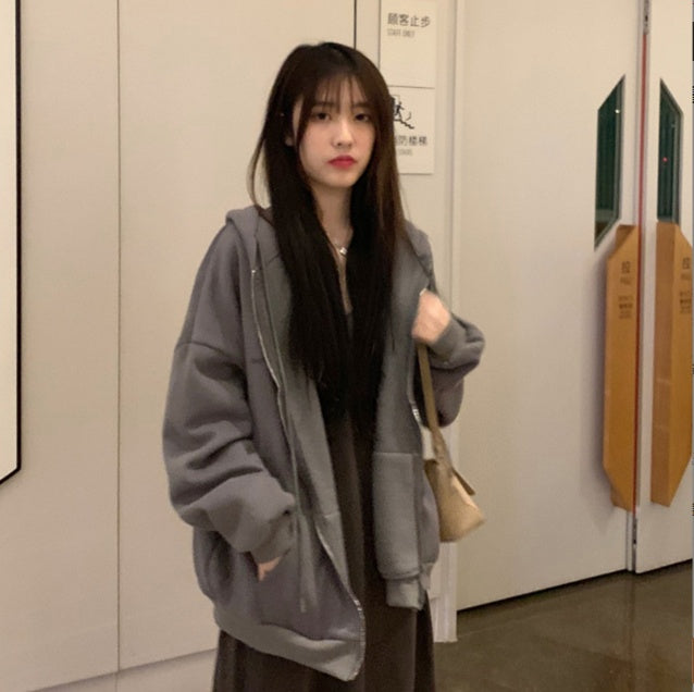 Women's Loose Cardigan Jacket Thickened Plus Fleece