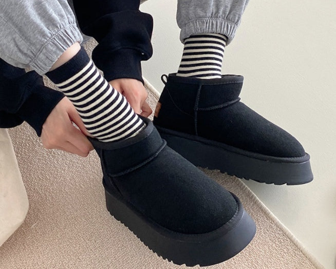 Women's Snow Boots Muffin Thick Soled - Suitable For Outdoor Use