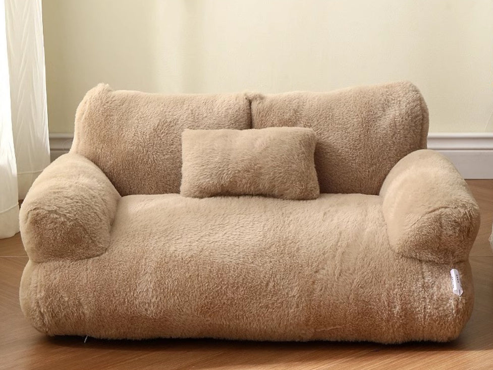 Luxury Pet Winter Warm Sofa For Small And Medium Dogs And Cats - Comfortable Plush Puppy Bed
