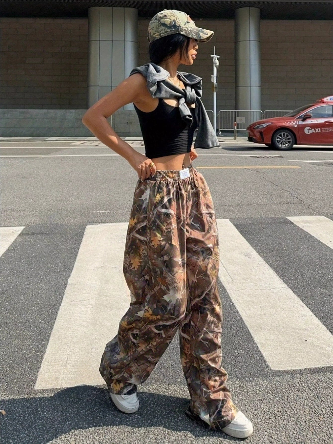 Slimming Casual Pants Hip Hop Retro Street Multi-Pocket Camouflage Cargo Pants - Hip-Hop Cargo Grunge Baggy Trousers For Women