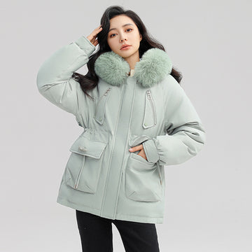 Women's Horn Button Parka Ladies' Loose