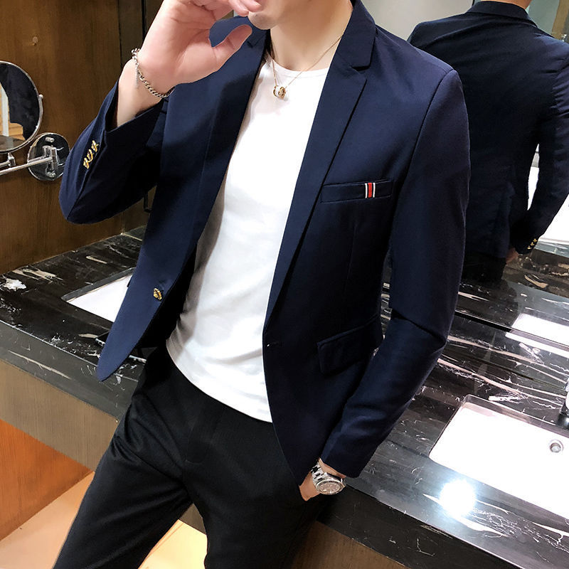 Men's Spring Korean Style Slim Fit Popular Single Leisure Suit