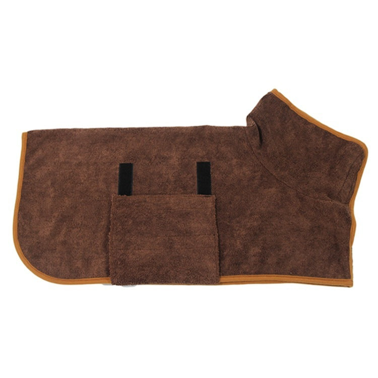 Absorbent Pet Bathrobe With Waist-Wrapped Microfiber