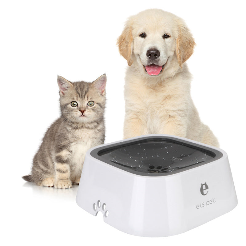 1.5L Cat And Dog Water Bowl With Anti-Overflow Feature - Slow Water Feeder Dispenser And Pet Fountain