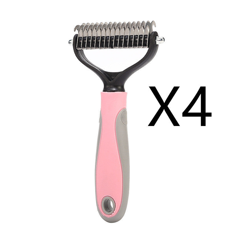Stainless Double-Sided Pet Hair Brush With Removal Comb For Pet Grooming