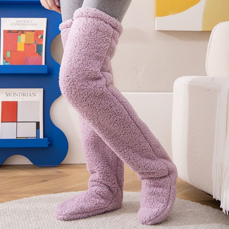 Winter Warm Over Knee High Fuzzy Long Socks - Cold-proof Stockings, Home Floor Sleeping Socks - Unisex