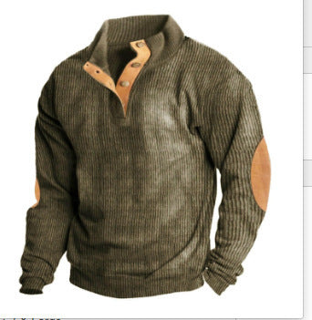 Men's Printed Stand Collar Casual Sweatshirt