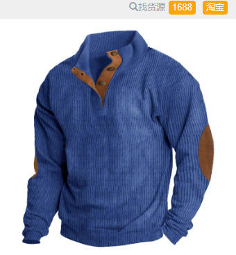 Men's Printed Stand Collar Casual Sweatshirt