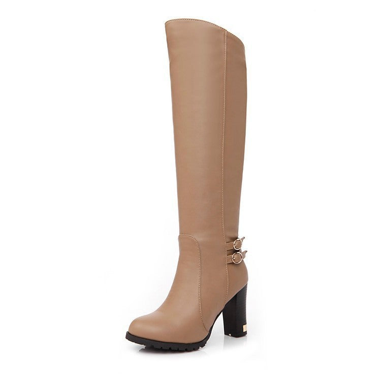 Thick Heel Over The Knee High Heel Boots