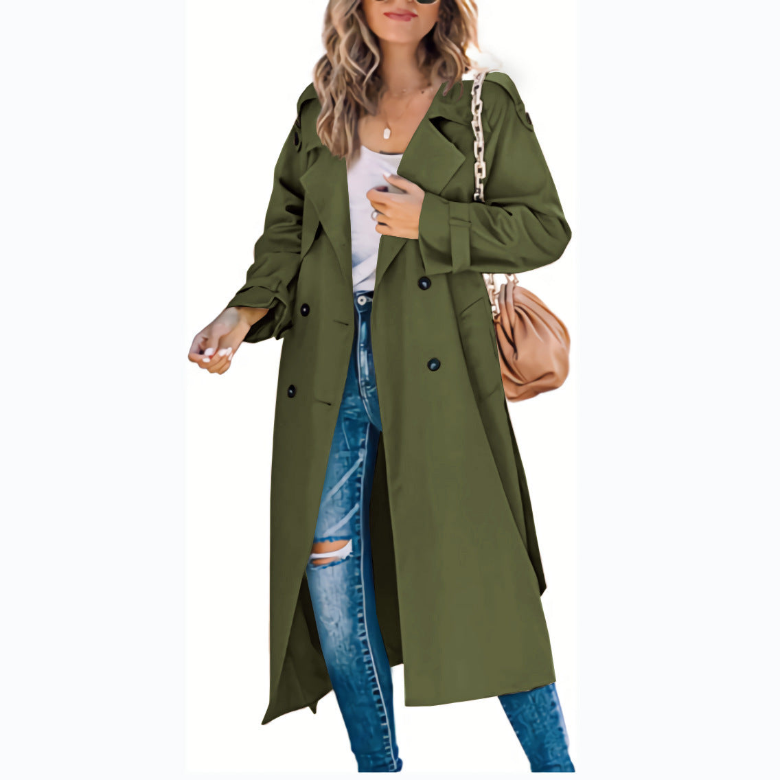 Women's Fashion Casual Solid Colour Windbreaker Jacket