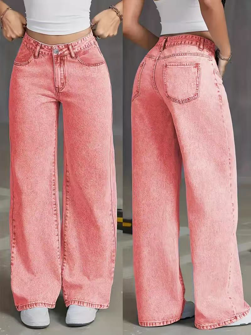 Sweet And Spicy Style High Waist Straight Jeans For Women