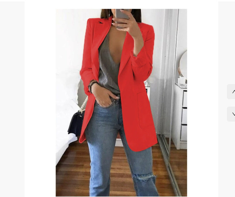 Lapel Slim Cardigan Temperament Blazer For Women