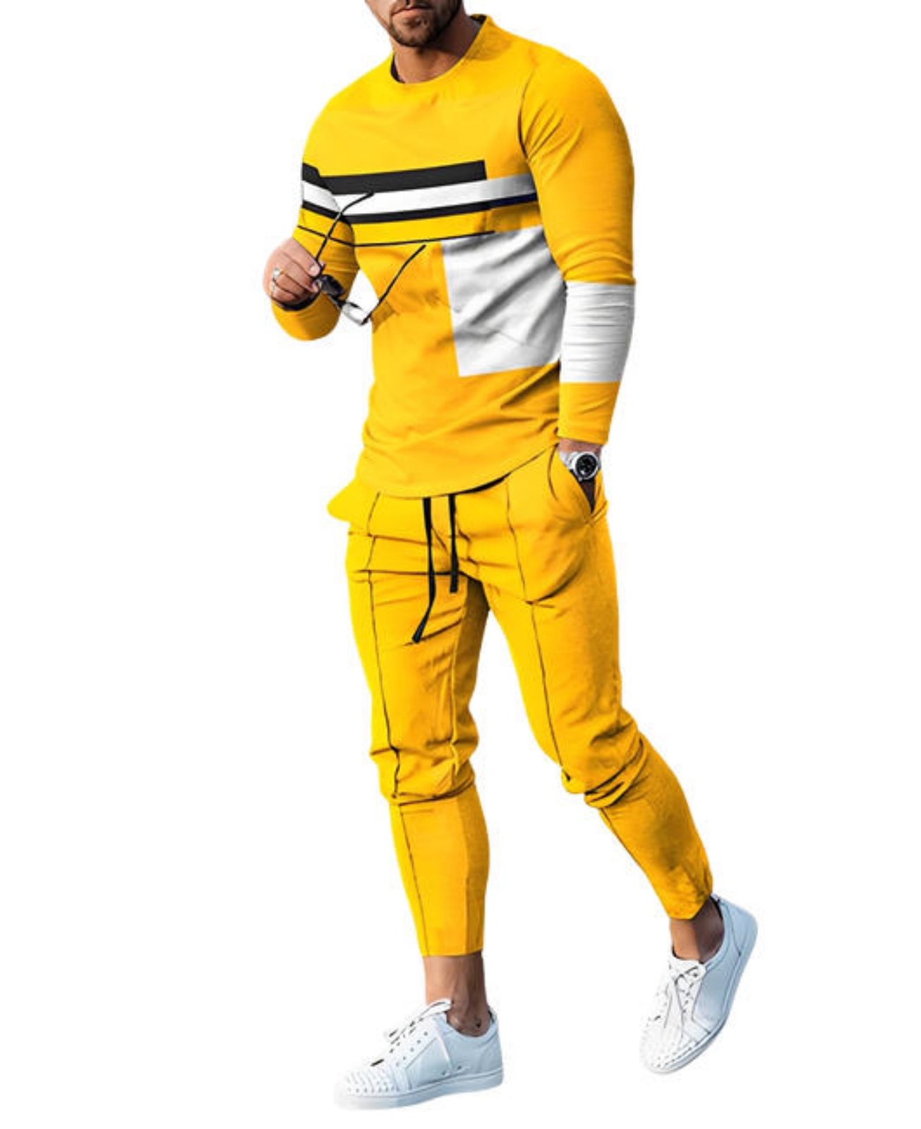 Men's Casual 3D Sweater Walking Suit