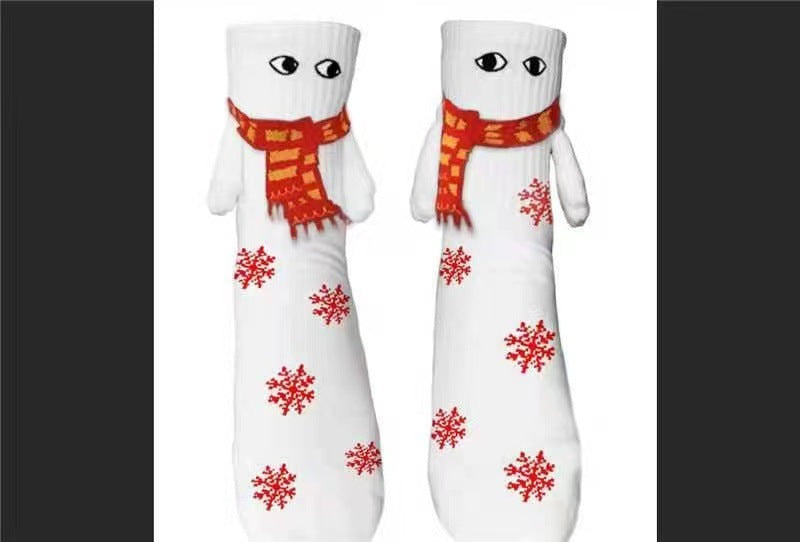 Couple Magnetic Handle Cute Hand Socks For Christmas