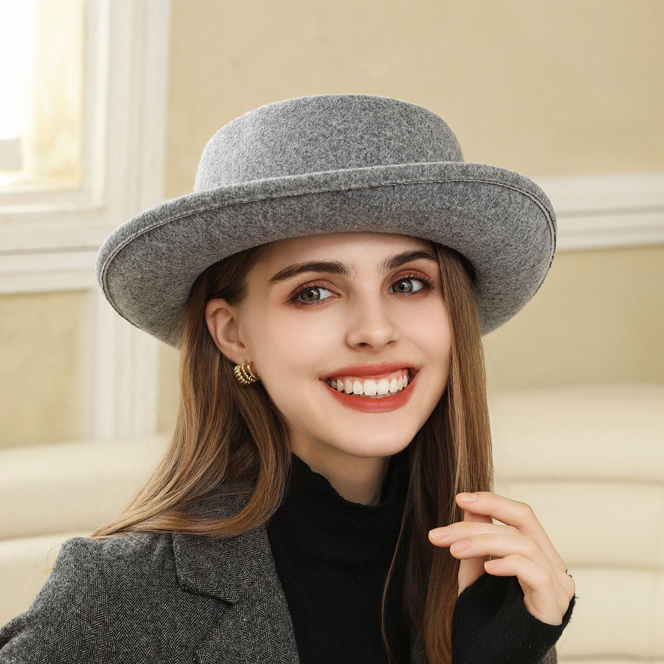 Vintage Bow British Wild Leisure Fashion Top Hat For Women