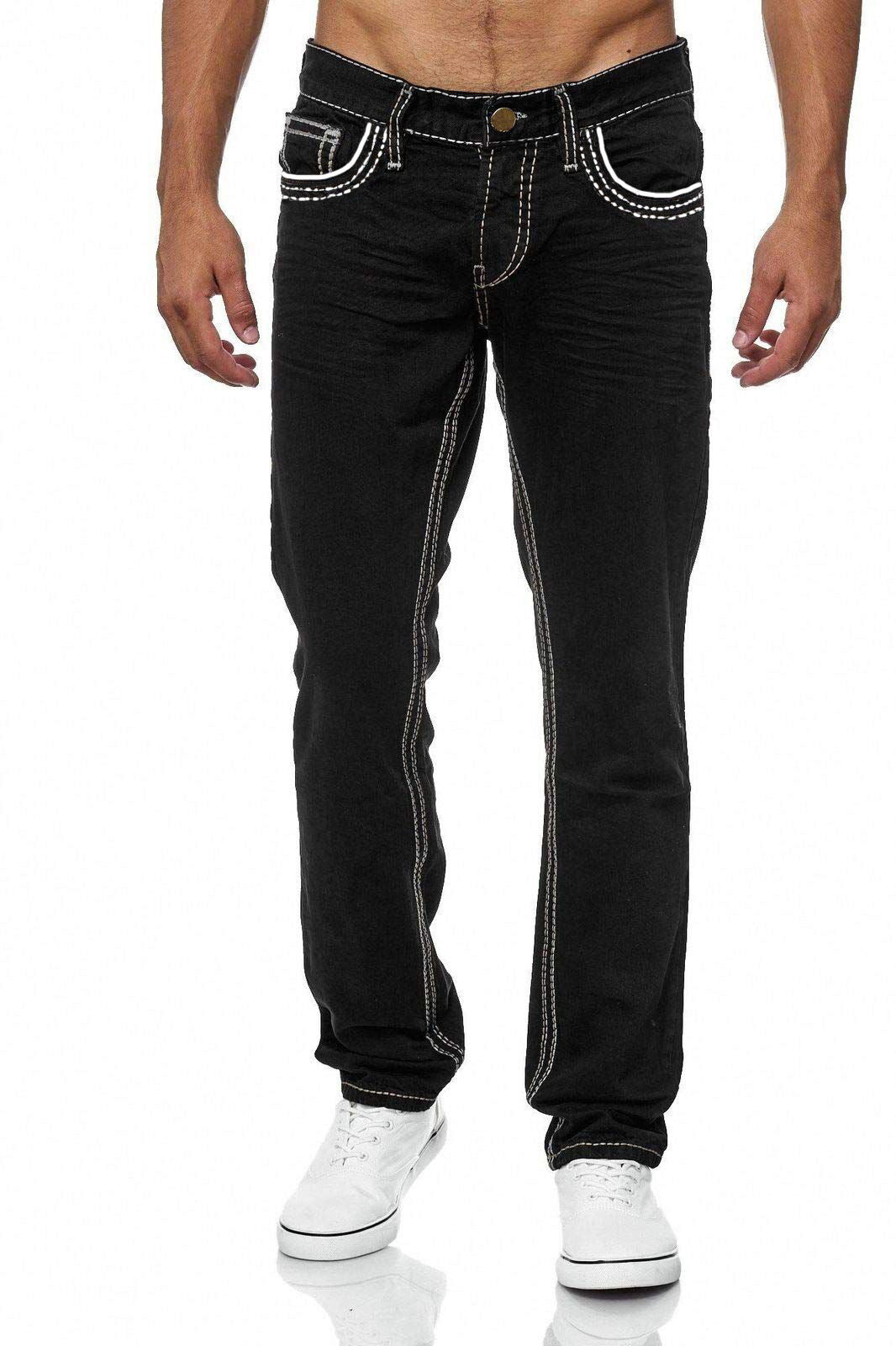Men's Straight Jean Trousers With Pockets - Business Casual Daily Streetwear