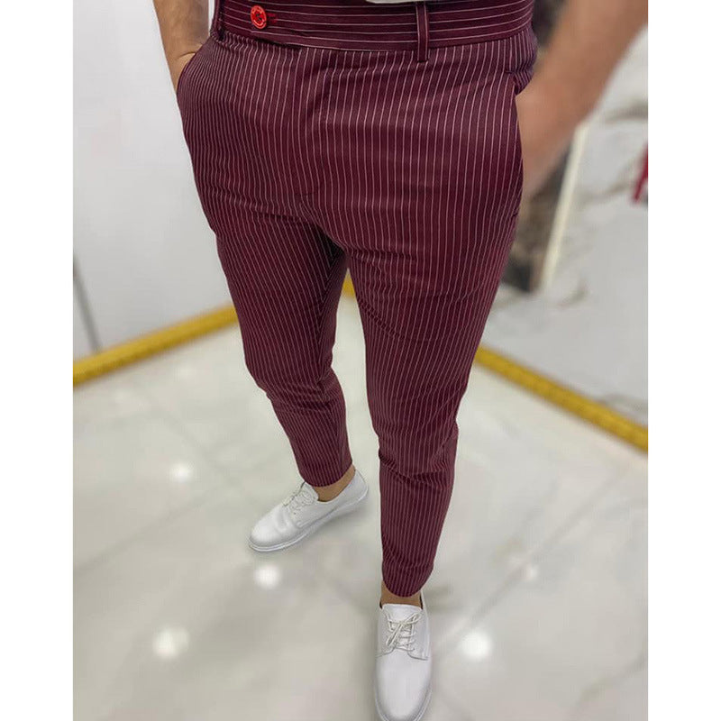 Men's Thin Striped Slim Casual Pants