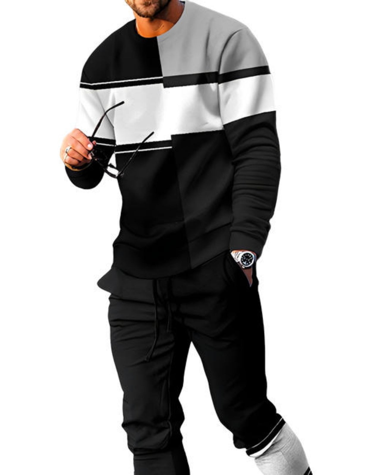 Men's Casual 3D Sweater Walking Suit