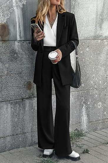 Women's Fashion Casual Solid Colour Coat - Trousers Suit