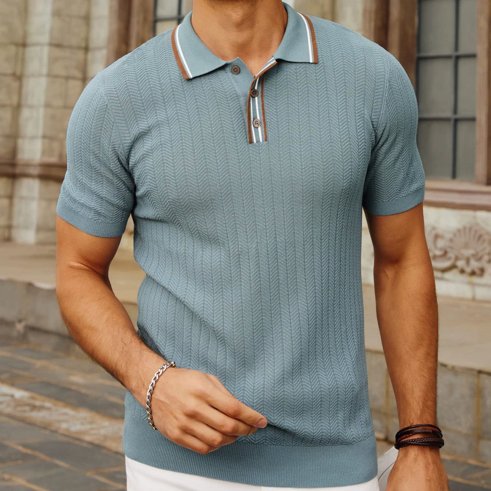 Men's Simplicity Casual Sweater Short-Sleeve
