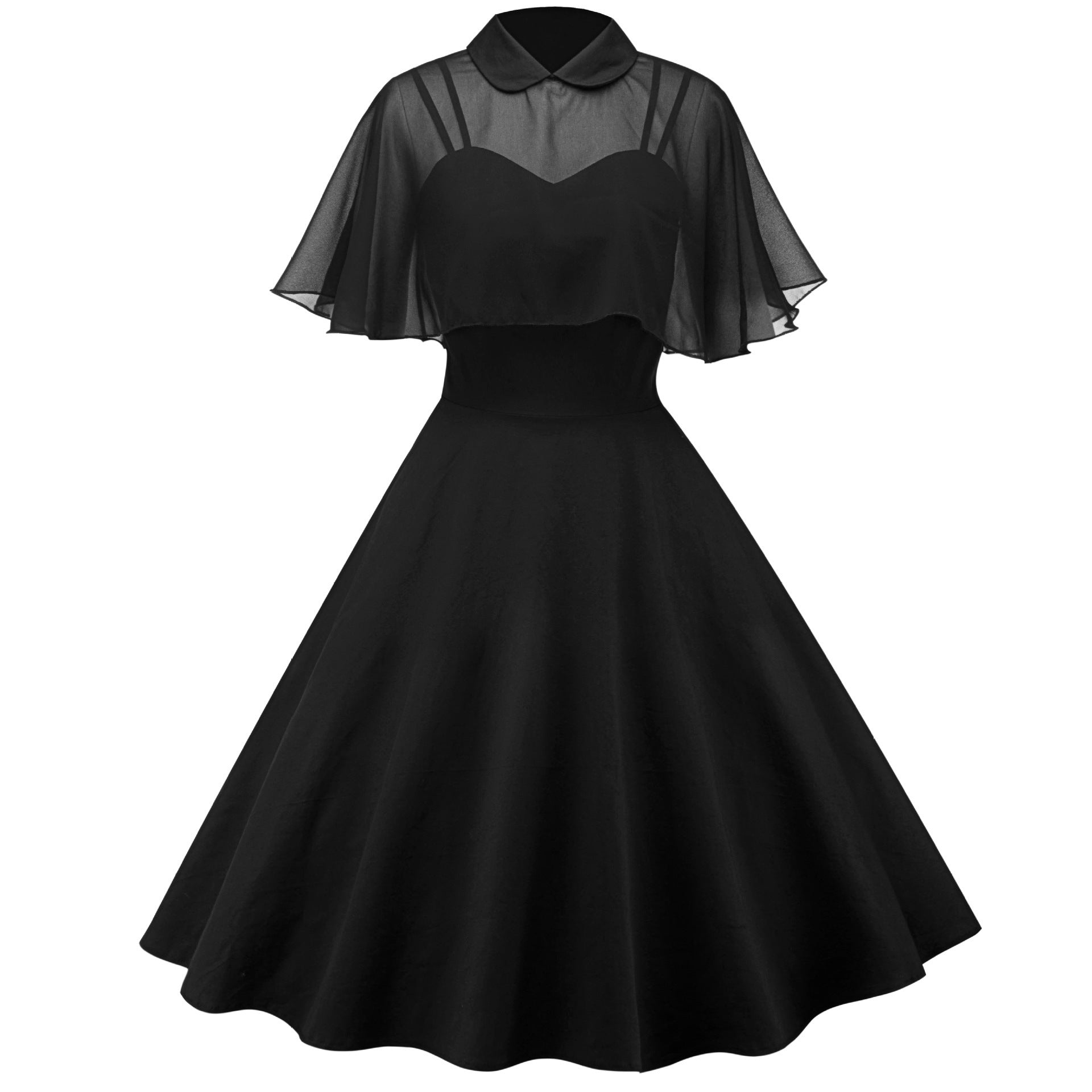 Cape Shawl Two-Piece Doll Collar Dress For Women