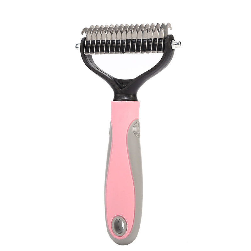 Stainless Double-Sided Pet Hair Brush With Removal Comb For Pet Grooming