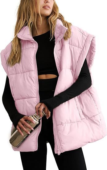 Women's Solid Colour Zipper Pocket Cotton-Padded Vest Coat - Stand Collar Temperament Commute Coat