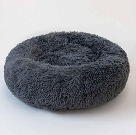 Pet Round Plush Beds For Small Dogs And Cats With Litter Kennel Feature - Suitable For a Puppy