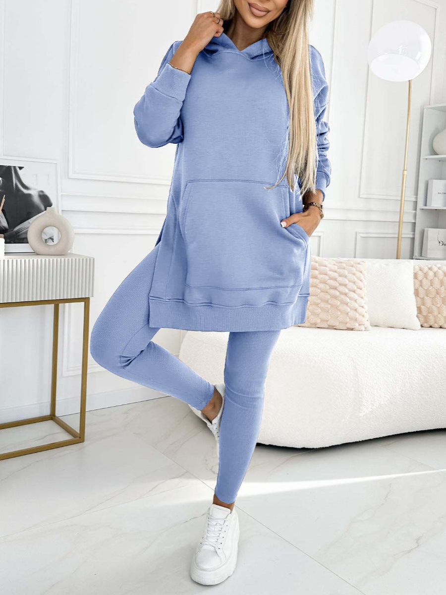 Women's Sports Casual Hooded Sweater - Thickened Underwear Leggings Two-piece Suit