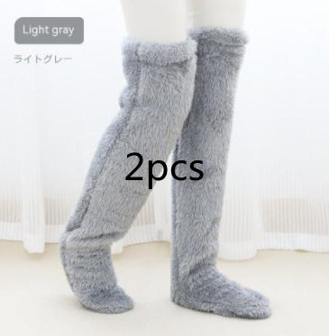Winter Warm Over Knee High Fuzzy Long Socks - Cold-proof Stockings, Home Floor Sleeping Socks - Unisex