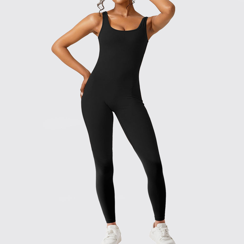 Women's Sleeveless Flare Jumpsuits Fitness Yoga Long Pants