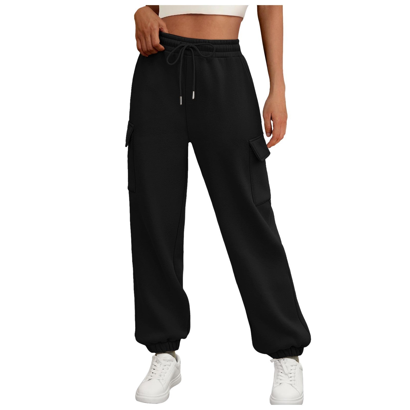 Women's Sweatpants Fleece Lined Baggy Athletic Jogger Trousers With Pockets - Casual Trendy Cargo Pants Autumn Outfits