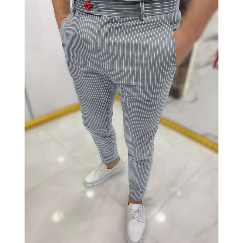Men's Thin Striped Slim Casual Pants